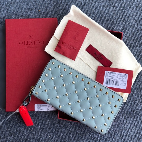 Valentino Garavani Handbags - VALENTINO Rockstud Spike Matelassé Leather Wallet